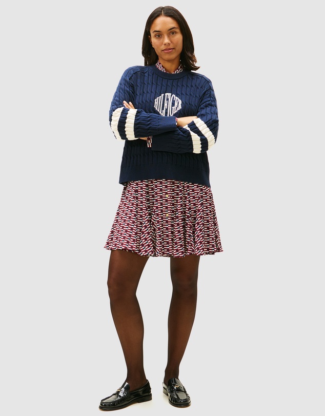 Tommy Hilfiger - Logo Embroidery Relaxed Cable Knit Jumper