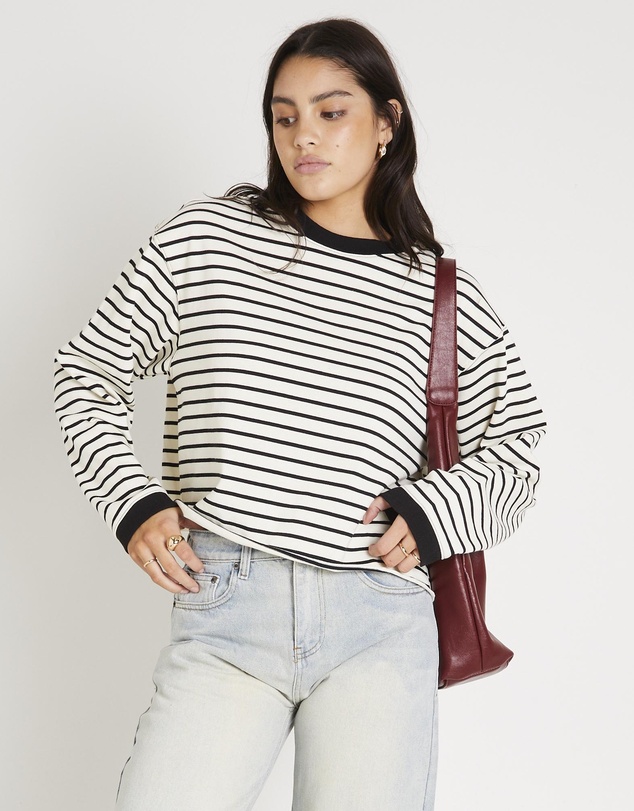 Subtitled - Long Sleeve Stripe Top