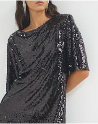 Dazie - Taylor Sequin Shirt Dress