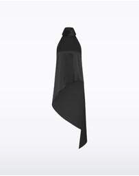 Carla Zampatti - Black Satin Acetate Draped Asymmetric Top