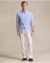 Polo Ralph Lauren - Custom Fit Striped Linen Shirt- ICONIC EXCLUSIVE