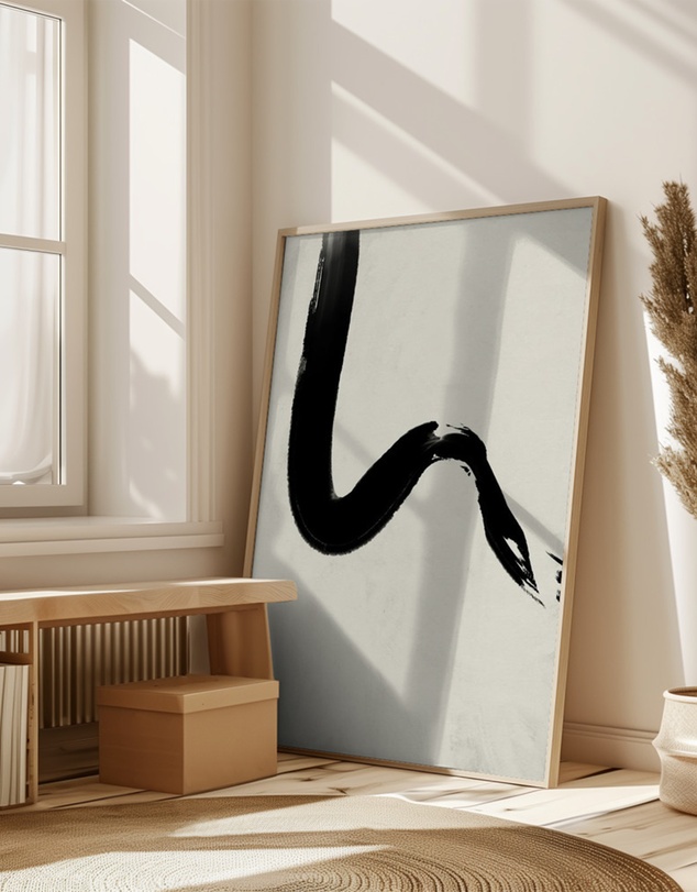 Olive et Oriel - Blackstrokes No 3 by Treechild Art Print