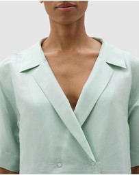 Oroton - SS Silk Wrap Shirt