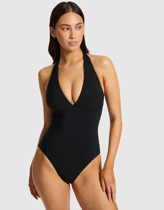 JETS - Plunge Halter Tie One Piece