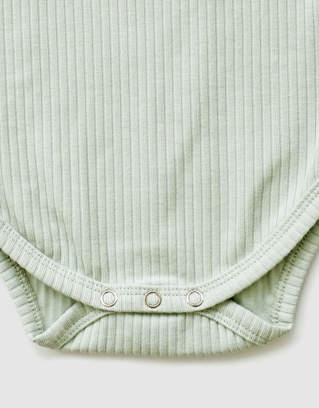 WITH LOVE FOR KIDS - BASICS Wide Ribbed Short Sleeve Onesie - Babies