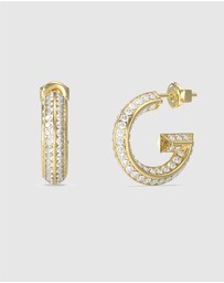 GUESS - Gold-Tone G Crystal Hoop Earrings