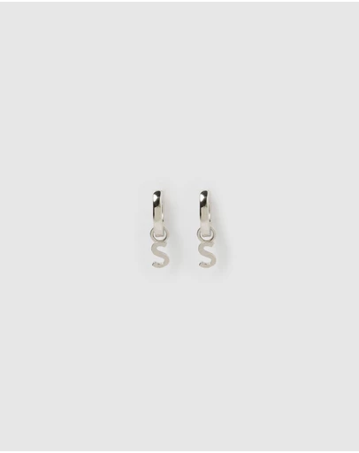 Izoa - Alphabet Letter S Huggie Earrings