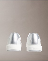 Calvin Klein - CK Avenue Leather Silver Tab Sneakers