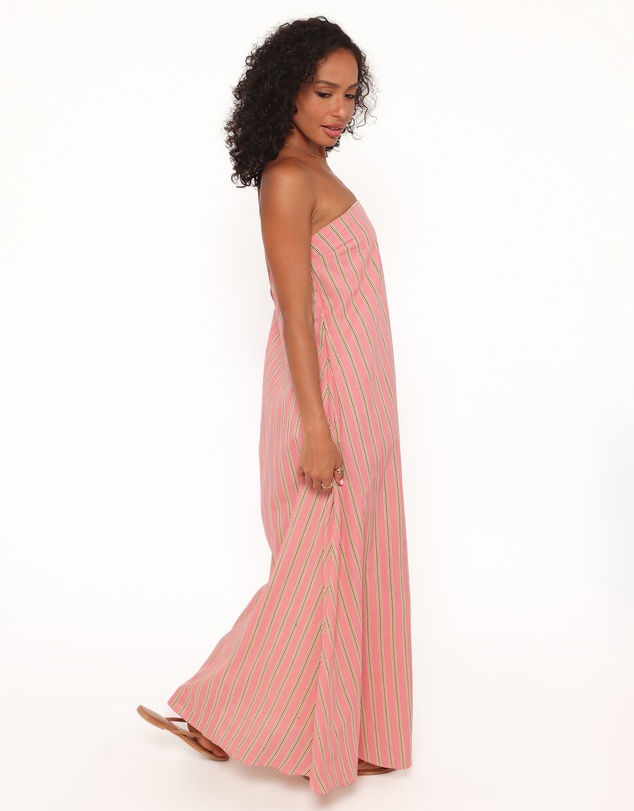 Petal & Pup - Soph Strapless Maxi Dress - Pink Stripe