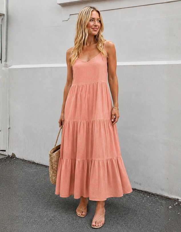 Esther & Co - Sonya Dress - Rust