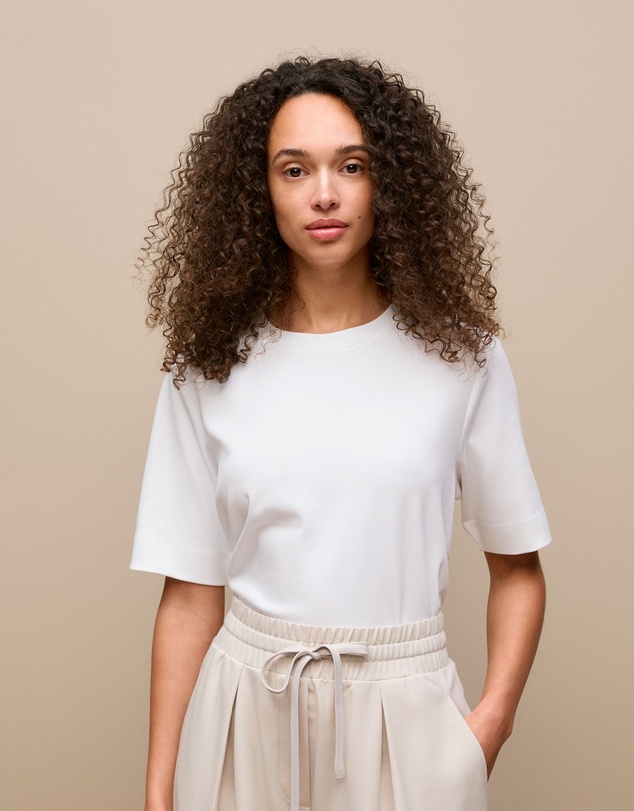 Trenery - Modal Cotton Boxy Crew T-shirt in White