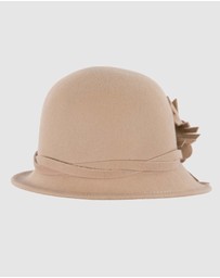 Max Alexander - Winter Felt Beige Cloche Hat