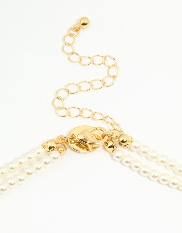 Lovisa - Gold Plated Pearl Layered Choker Necklace