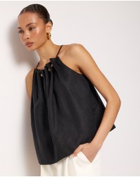 AERE - Nora Beaded Linen Top