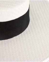 Max Alexander - White and Black Boater Hat