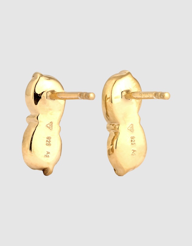 Elli Jewelry - Crystal Teardrop Stud Earrings in Gold-Plated 925 Silver