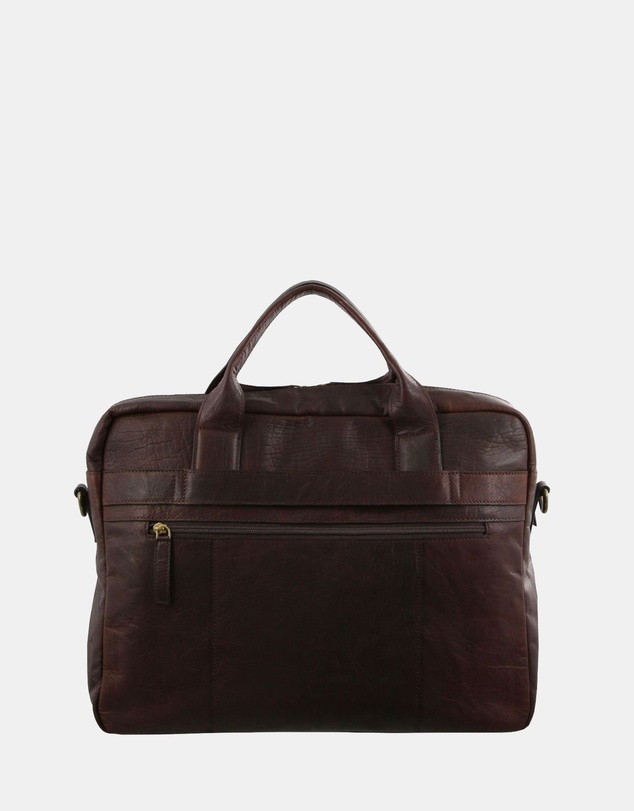 Pierre Cardin - Pierre Cardin Rustic Leather Computer Bag