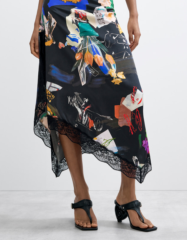 Desigual - Midi skirt collage