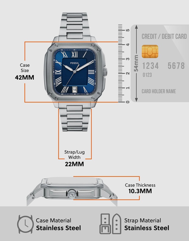 Fossil - Crosby Silver Tone Analogue Watch