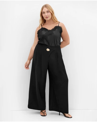 City Chic - Plus size Francesca Wide Leg Pant - black