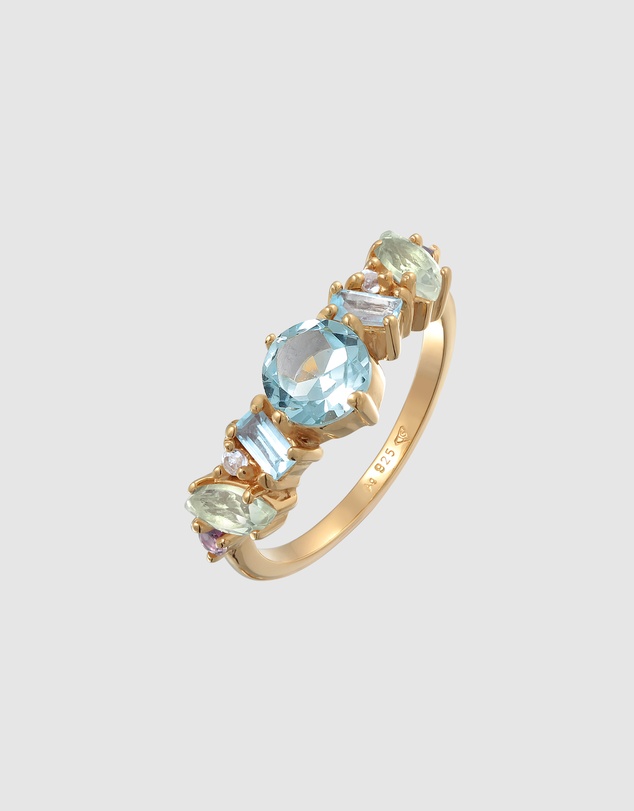 Elli Jewelry - Summer Garden Cocktail Ring in Gold-Plated 925 Silver