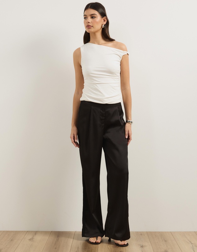 Atmos&Here - Ella Lace Detail Satin Trousers