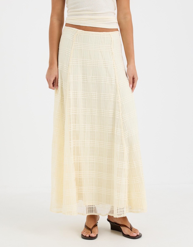 Calli - Selene Sheer Check Maxi Skirt