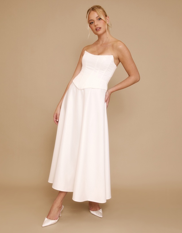 Six Stories - Satin Corset Midi Dress