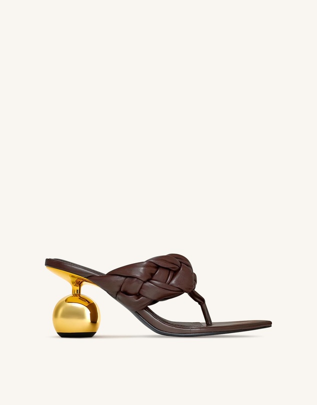 JW PEI - Ellie Braided Orb Heel Thong Mule Heels