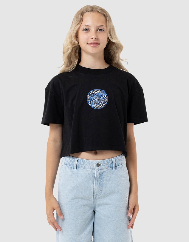 Santa Cruz - Field Check Dot Cropped Tee - Kids-Teens