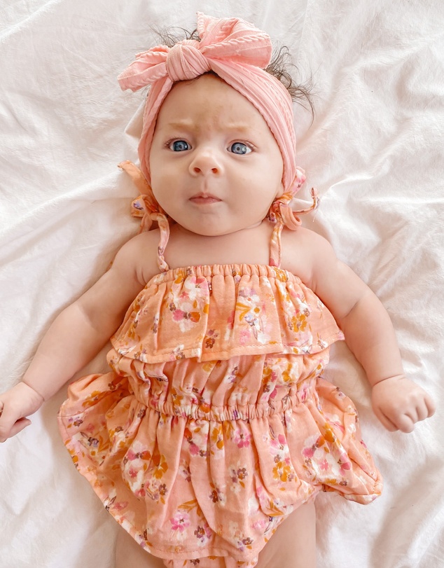 WITH LOVE FOR KIDS - Cotton Muslin Ruffle Playsuit - Babies