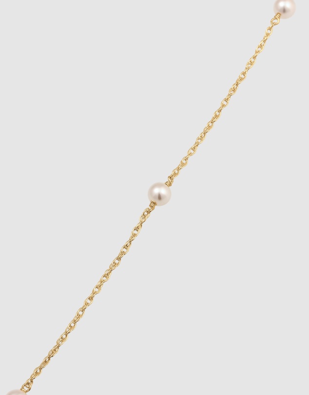 Elli Jewelry - Necklace Pearl Minimalist 925 Sterling Silver Gold-Plated
