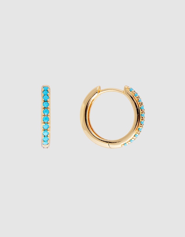 FAIRLEY - Turquoise Pave Midi Hoops