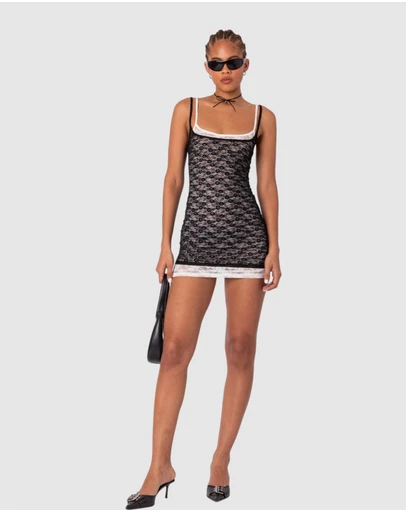EDIKTED - Vivian Layered Lace Mini Dress