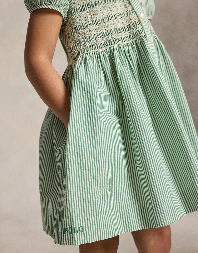 Polo Ralph Lauren - Striped Cotton Seersucker Dress - Kids