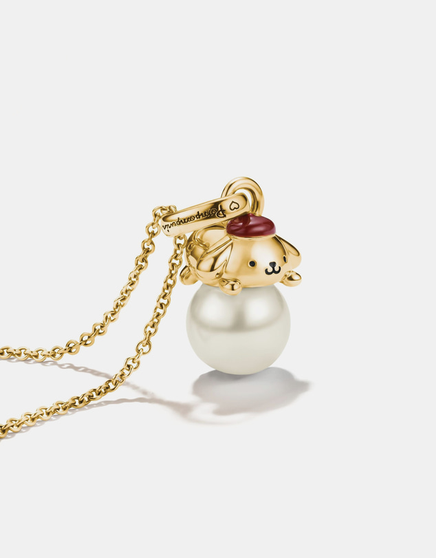 THOMAS SABO - Hello Kitty Pompompurin Necklace with Pearl, Gold-Plated