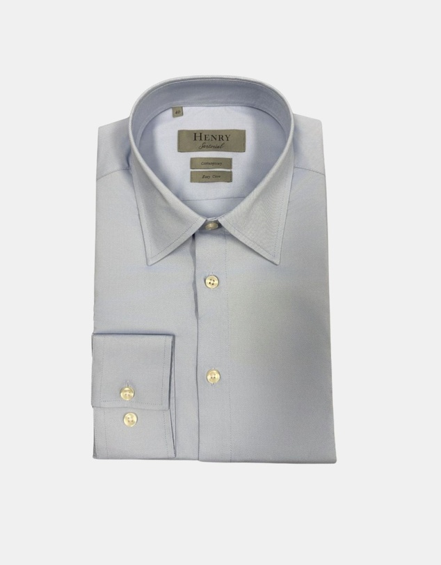 Henry Bucks - HENRY SARTORIAL Bamboo Easy Care Shirt BLUE