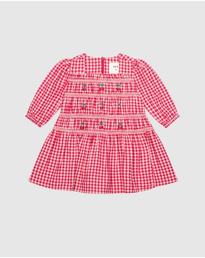 Huxbaby - Cherry Check Dress - ICONIC EXCLUSIVE
