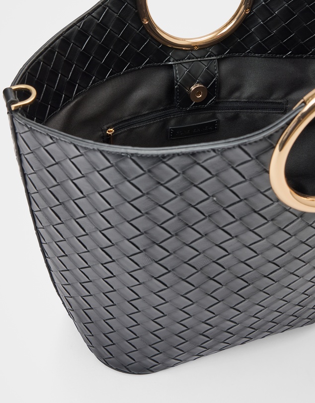 Forever New - Valentina Metal Handle Weave Bag