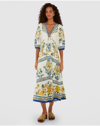 Farm Rio - Emily Floral Tapestry Off-White Maxi Dress