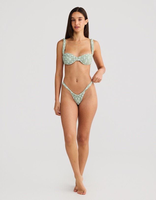 Vacay Swimwear - Rhodes Bottom Sage Polka