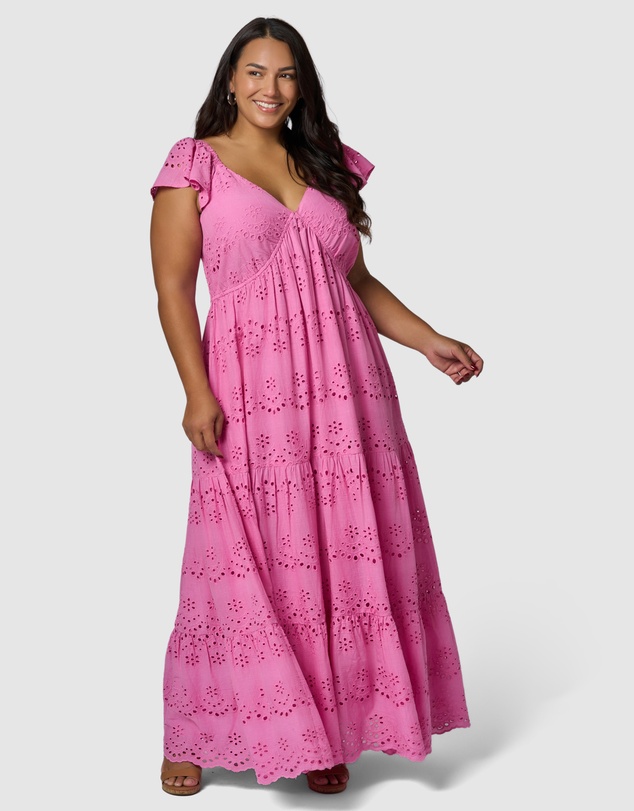 Something 4 Olivia - Violet Broderie Maxi Dress