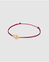 Elli Jewelry - Bracelet Pretzel Traditional Costume Trend Nylon Red in 925 sterling silver Gold Plated