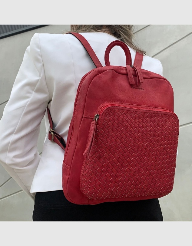 Pierre Cardin - Woven Leather Backpack