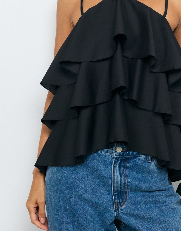 AERE - Giselle Tiered Halter Top