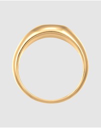 Kuzzoi - ICONIC EXCLUSIVE - Ring Male Signet Enamel 925 Sterling Silver Gold Plated