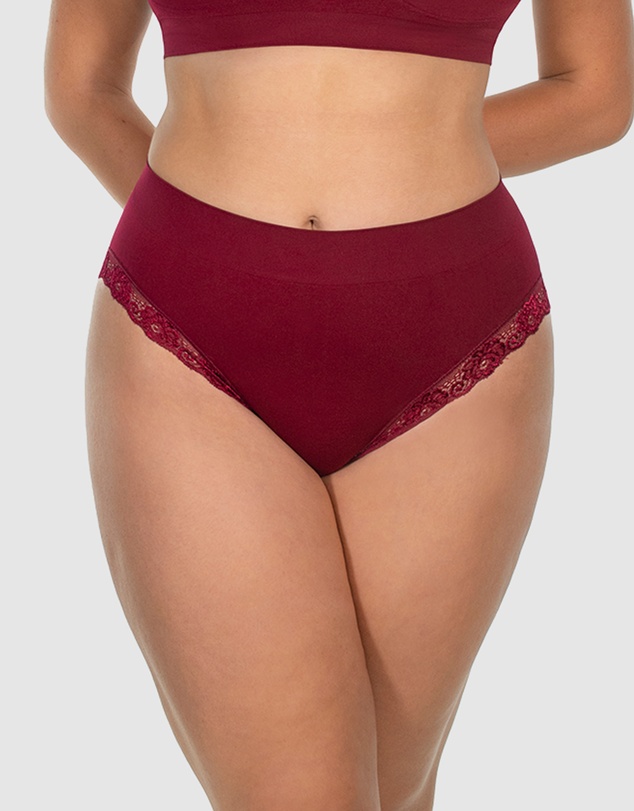 B Free Intimate Apparel - Contour Lace High Cut Briefs - 3 Pack