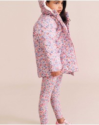Huxbaby - Heart Floral Quilted Puffer Jacket - Babies-Kids
