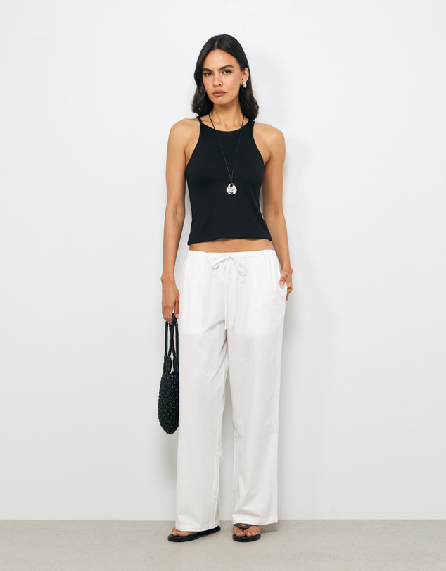 AERE - Della Cotton Pintuck Side Seam Pants