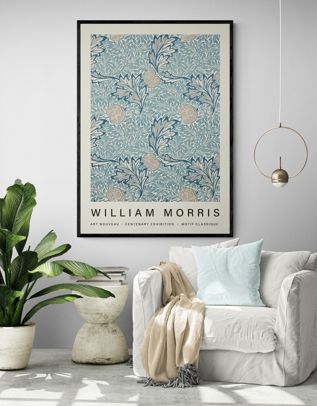 Inka Arthouse - Blue Flowers by William Morris Art Print
